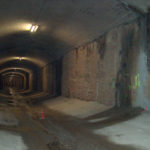 Tunnel with leaks of water and humidity