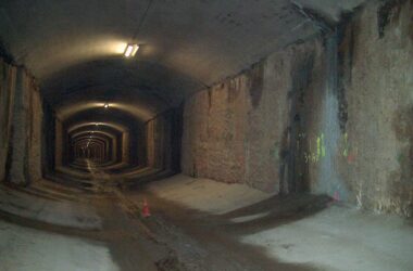 Tunnel with leaks of water and humidity Tunnel with leaks of water and humidity