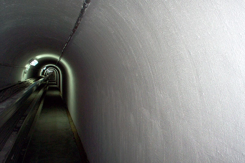 estado final de túnel subterráneo tras la impermeabilización