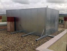 Encapsulado para reducir ruido en sistema de ventilación Encapsulado para reducir ruido en sistema de ventilación