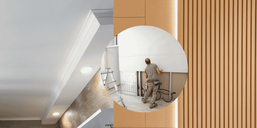 Diseño moderno con trasdosado y falso techo