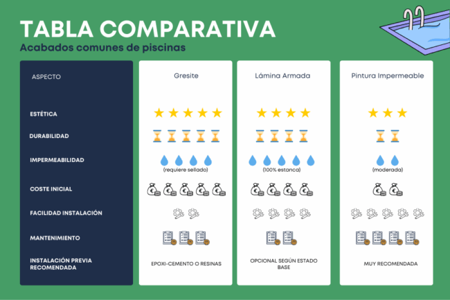 Qué acabado impermeable es mejor para tu piscina Qué acabado impermeable es mejor para tu piscina
